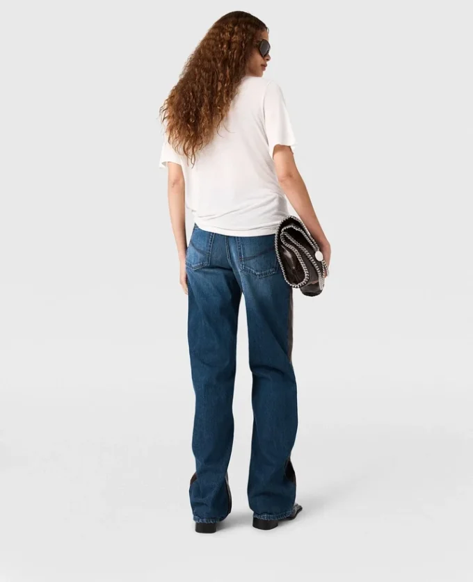 Halvtransparent stickad T-shirt med rund hals Halvtransparent stickad T-shirt med rund hals
