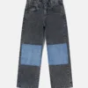 Jeans med raka ben och kontrastpaneler