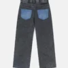 Jeans med raka ben och kontrastpaneler