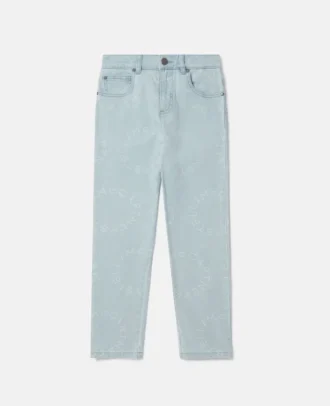Jeans med raka ben och medaljonglogotyp