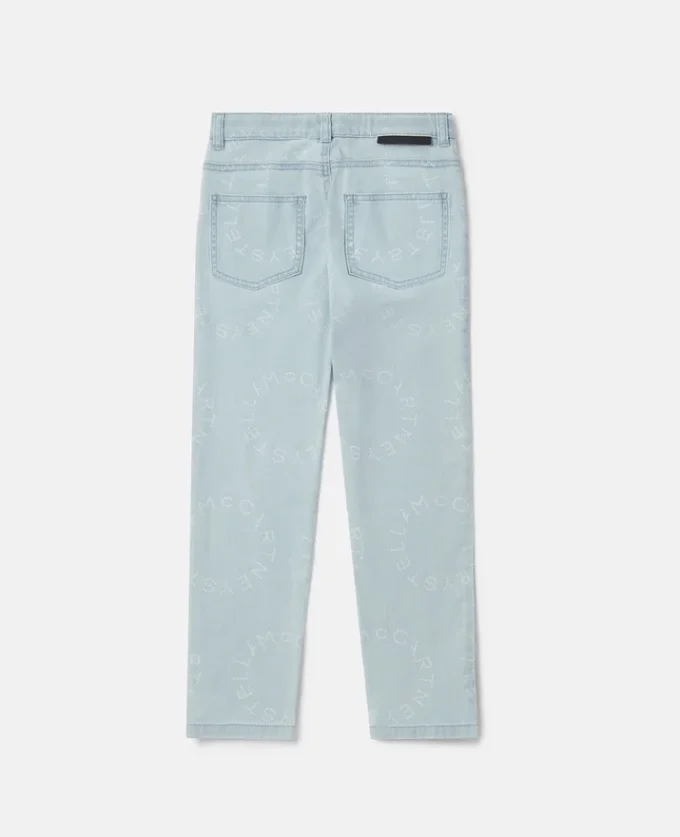 Jeans med raka ben och medaljonglogotyp