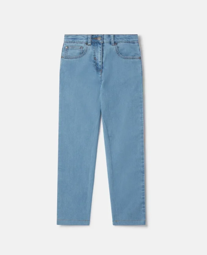 Jeans med raka ben och regnbågslogotyp