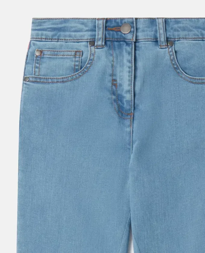Jeans med raka ben och regnbågslogotyp