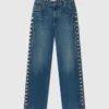 Jeans med raka ben och tryckknappar