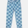 Jeans med rutmönster
