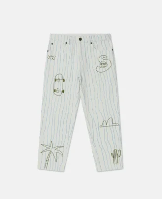 Jeans med skateboardtryck