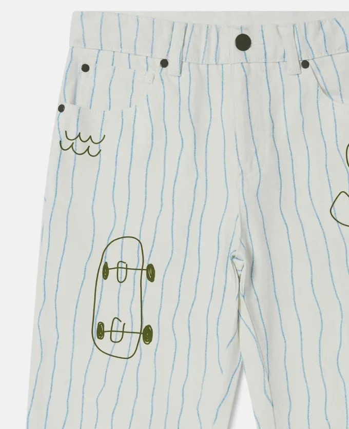Jeans med skateboardtryck