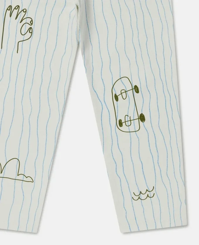 Jeans med skateboardtryck