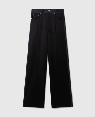 Jeans med vida ben och satinpaneler
