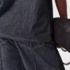 Jeans med vida ben och satinpaneler