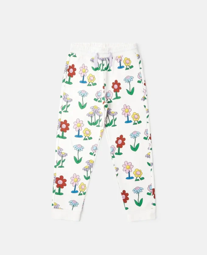 Joggingbyxor med blommönster och dragsko Joggingbyxor med blommönster och dragsko