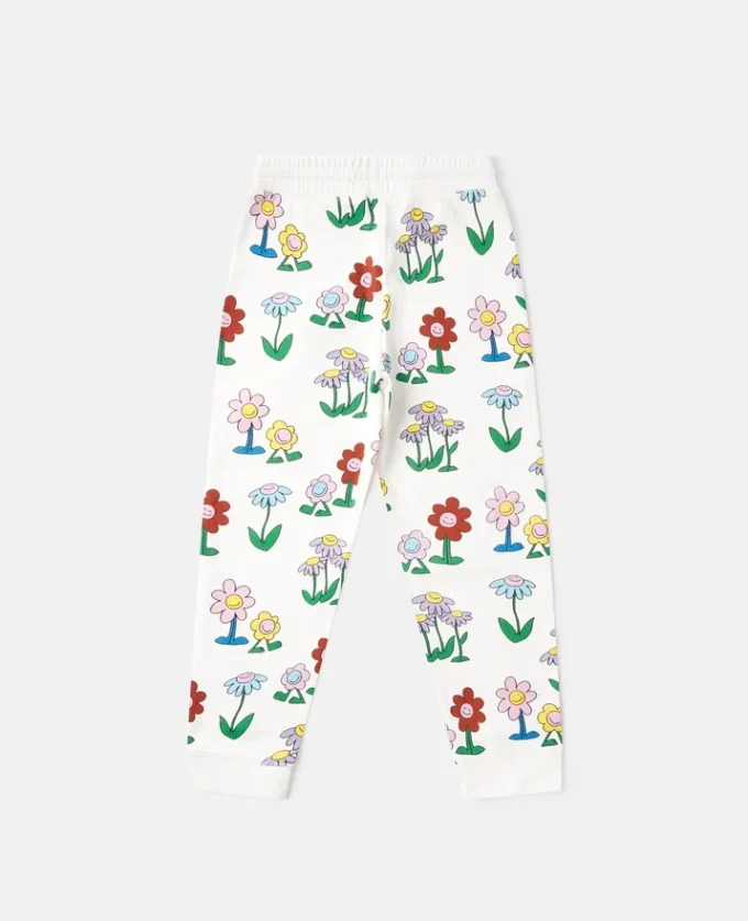 Joggingbyxor med blommönster och dragsko Joggingbyxor med blommönster och dragsko