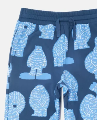 Joggingbyxor med dragsko och monsterprint