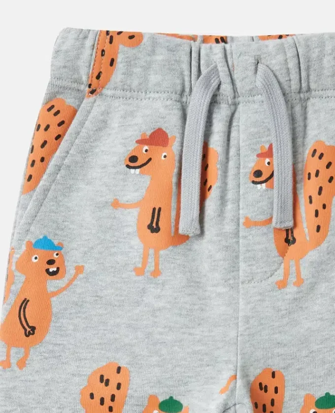 Joggingbyxor med ekorrmotiv och dragsko