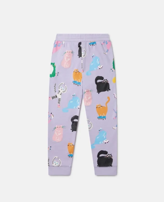 Joggingbyxor med kattmönster