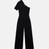 Kompakt stickad jumpsuit med en axel