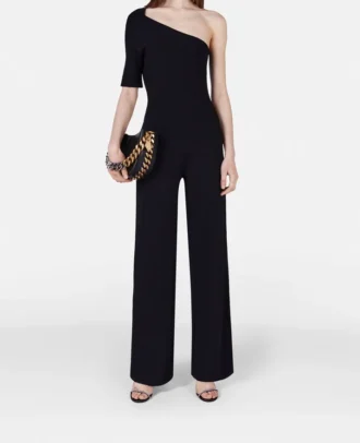 Kompakt stickad jumpsuit med en axel