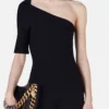 Kompakt stickad jumpsuit med en axel