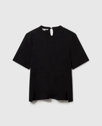 Kompakt stickad kortärmad T-shirt