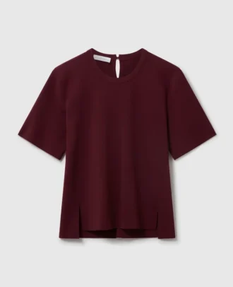 Kompakt stickad kortärmad T-shirt