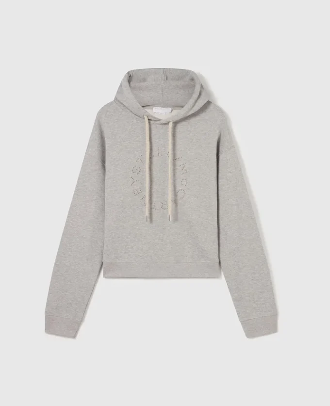 Kort hoodie med broderad logotyp Kort hoodie med broderad logotyp