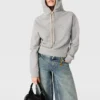 Kort hoodie med broderad logotyp Kort hoodie med broderad logotyp