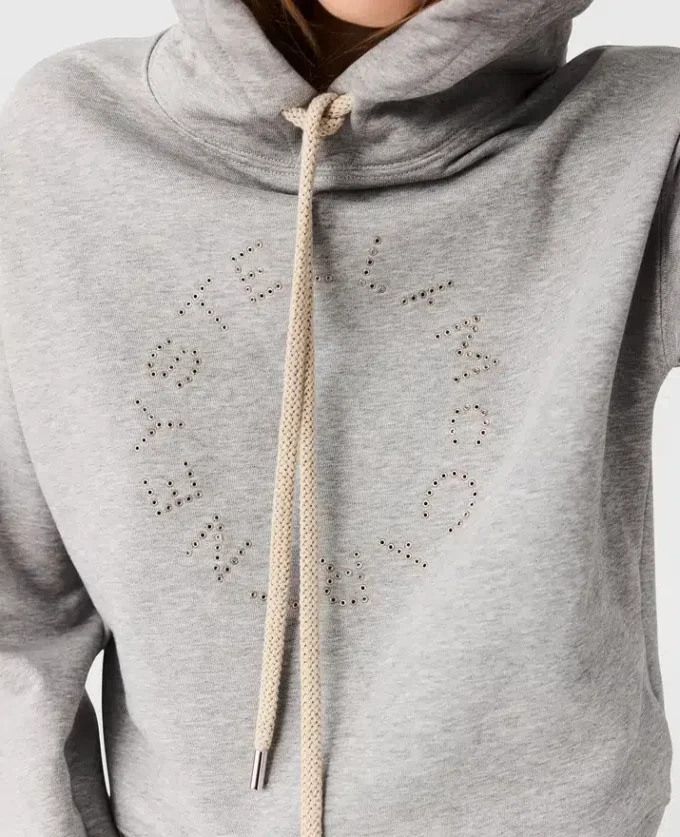 Kort hoodie med broderad logotyp Kort hoodie med broderad logotyp