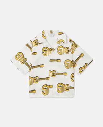 Kortärmad skjorta med gitarrmotiv