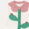 Krokad stickad kofta med blommönster Krokad stickad kofta med blommönster