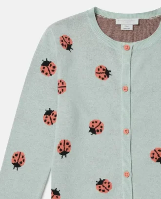 Ladybird stickad cardigan med rund hals
