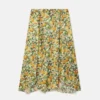 Lemon Print Split Hem Skirt