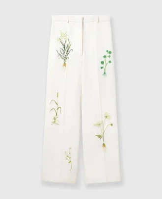 Lågmidjade blommiga byxor med raka ben Lågmidjade blommiga byxor med raka ben