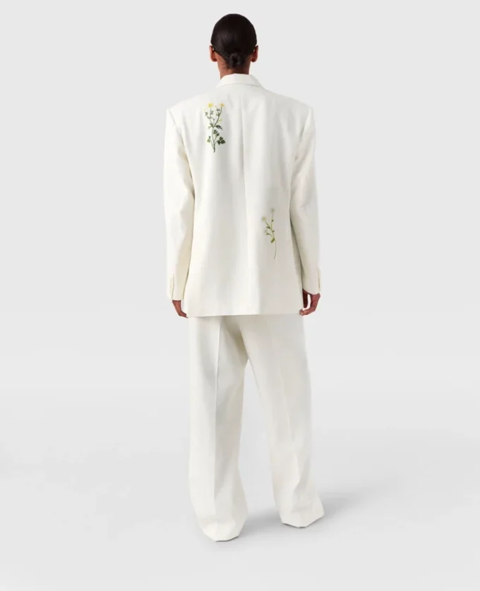Lågmidjade blommiga byxor med raka ben