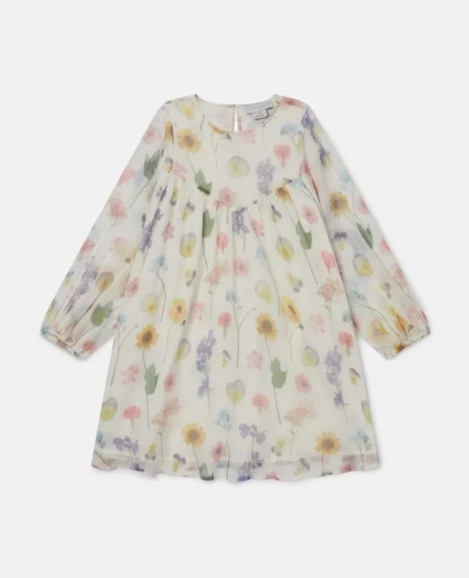 Långärmad klänning med blommönster Långärmad klänning med blommönster