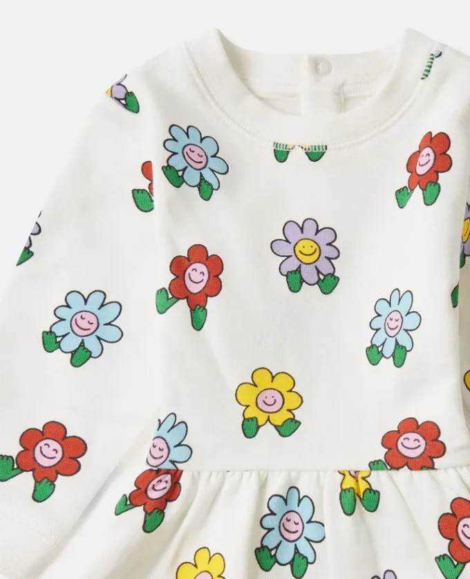 Långärmad klänning med blommönster Långärmad klänning med blommönster
