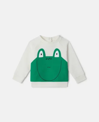 Långärmad T-shirt med grodtryck