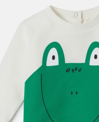 Långärmad T-shirt med grodtryck