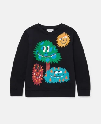 Långärmad T-shirt med monsteransikten