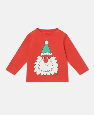 Långärmad tröja med jultomtegravyr