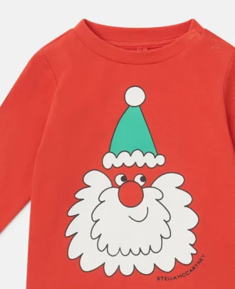 Långärmad tröja med jultomtegravyr