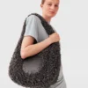 Logo Plush Teddy Hobo Large Tote Bag
