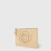Logo Raffia Clutch Pouch