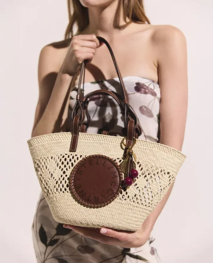 Logo Raffia Crochet Medium Tote Bag Logo Raffia Crochet Medium Tote Bag