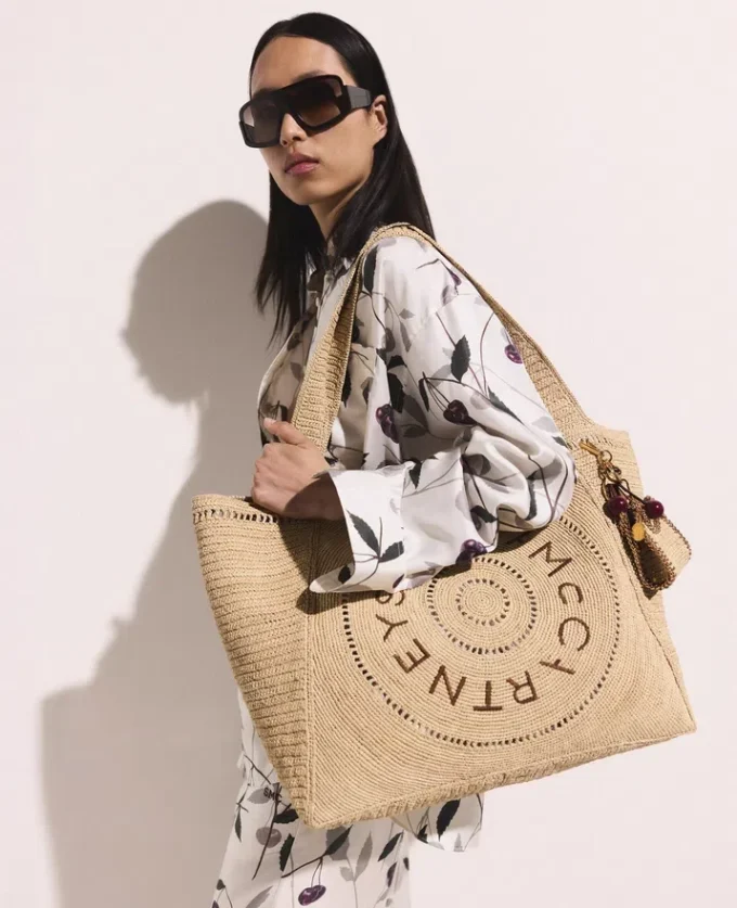 Logo Raffia Large Tote Bag Logo Raffia Large Tote Bag