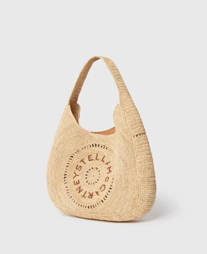 Logo Raffia Slouchy Medium Tote Bag Logo Raffia Slouchy Medium Tote Bag