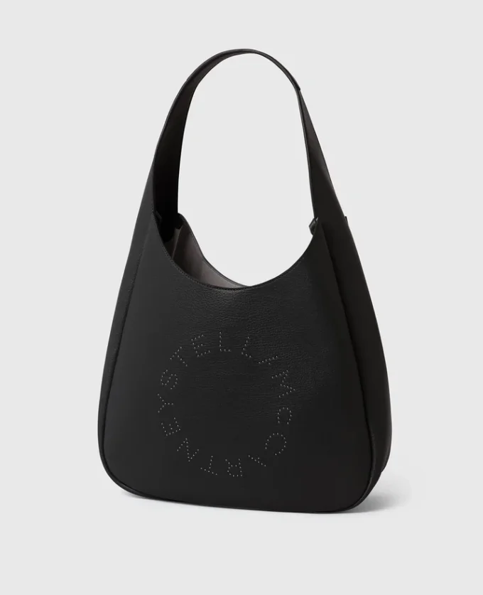Logo Studded Large Hobo Bag