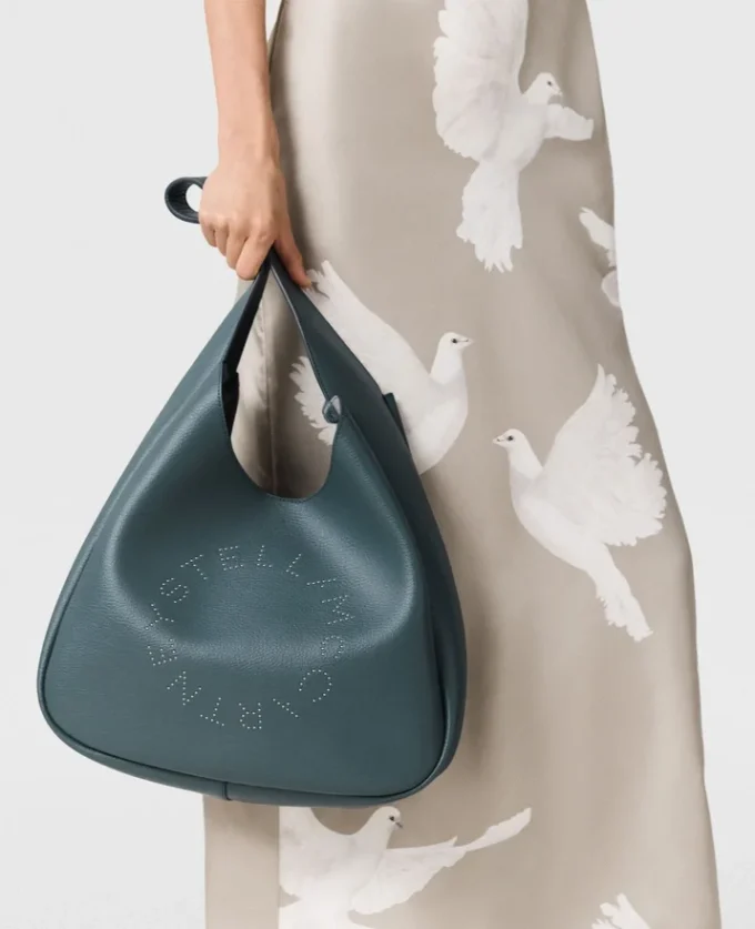 Logo Studded Large Hobo Bag