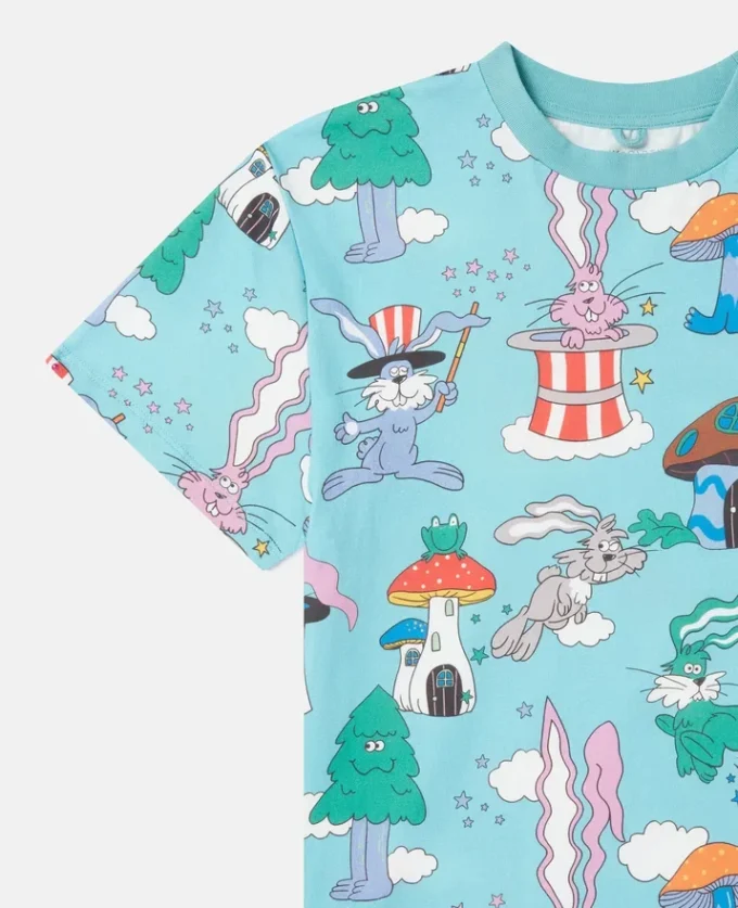 Magicians Bunny Print Crewneck T-shirt Magicians Bunny Print Crewneck T-shirt