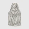 Metallisk sammetströja med halterneck Metallisk sammetströja med halterneck
