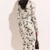 Cherry Print Mesh långärmad topp